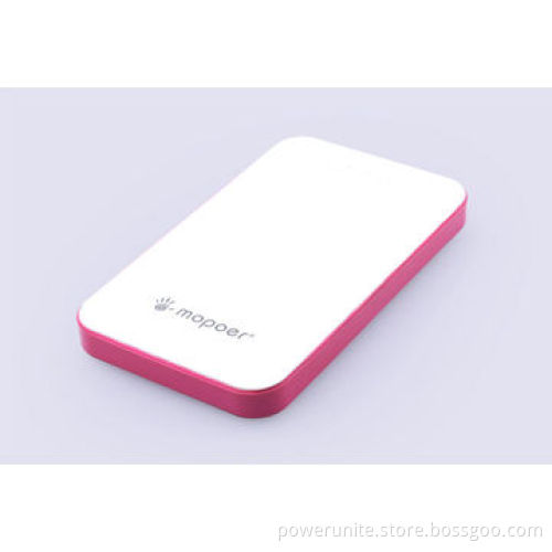 Dual USB port Li-Polymer battery cell mobile power bank with 8,000mAh capacity